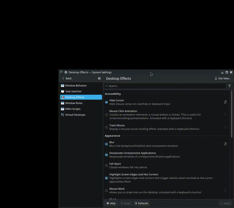 A desktop window snapping into a tiled position